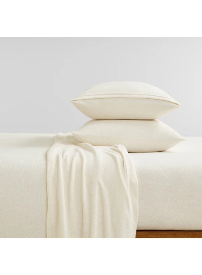 طقم أغطية وسائد فاخرة مريحة باللون الأبيض العاجي (قطعتان) - 50 × 70 سم - Image 4